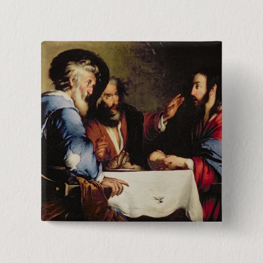 Supper bij Emmaus Vierkante Button 5,1 Cm (Voorkant)
