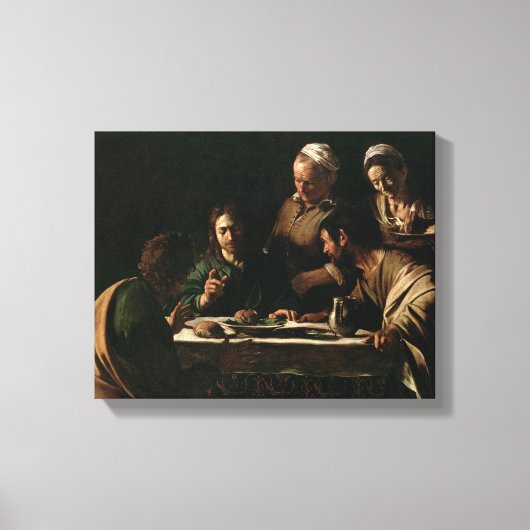 Supper in Emmaus, 1606 Canvas Afdruk (Voorkant)