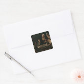 Supper in Emmaus, 1606 Vierkante Sticker (Envelop)