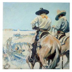 Supply Wagon Western Art door NC Wyeth Tegeltje