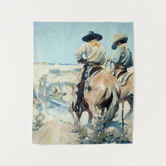 Supply Wagon Westerne kunst van NC Wyeth Wandkleed (Voorkant)