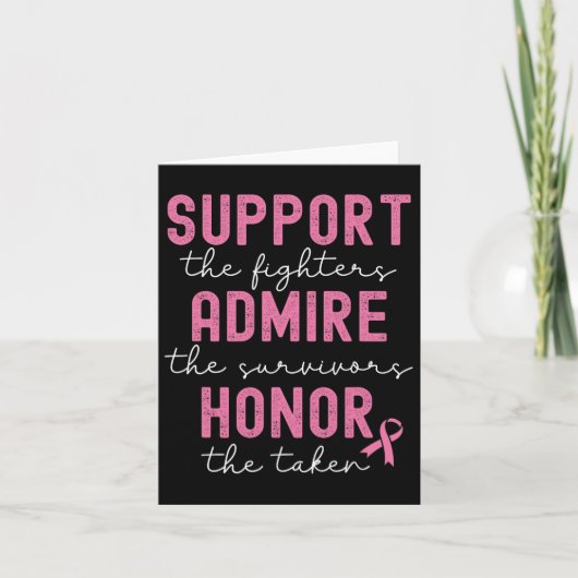 Support Admire Honor Breast Cancer Awareness Kaart (Voorkant)