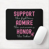 Support Admire Honor Breast Cancer Awareness Muismat (Met muis)