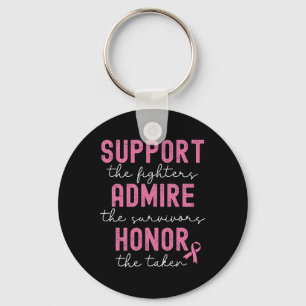Support Admire Honor Breast Cancer Awareness Sleutelhanger