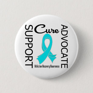 Support Advocate Cure Addication Recovery Ronde Button 5,7 Cm