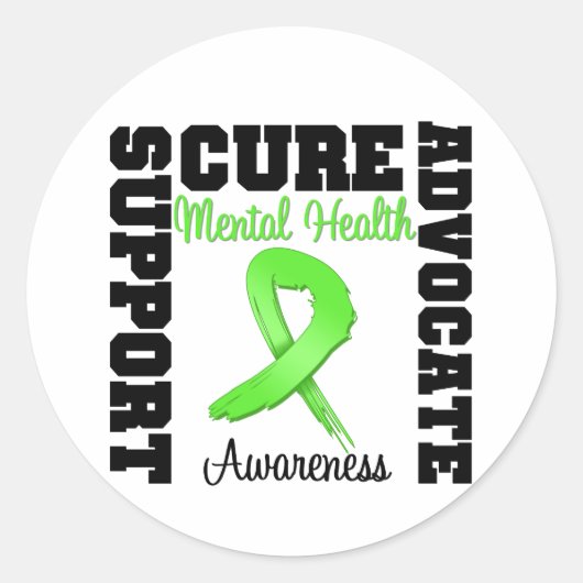 Support Advocate Cure - Mental Health Awareness Ronde Sticker (Voorkant)