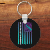 Support American Flag Ribbon Suicide Awareness For Sleutelhanger (Voorkant)