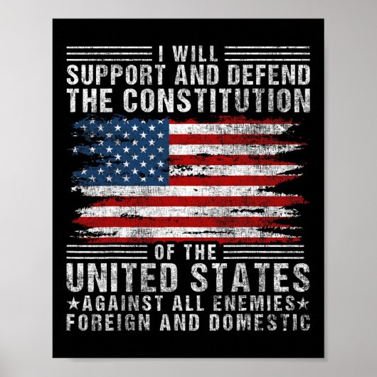 Support And Defend The Constitution - Us Flag 4th  Poster (Voorkant)