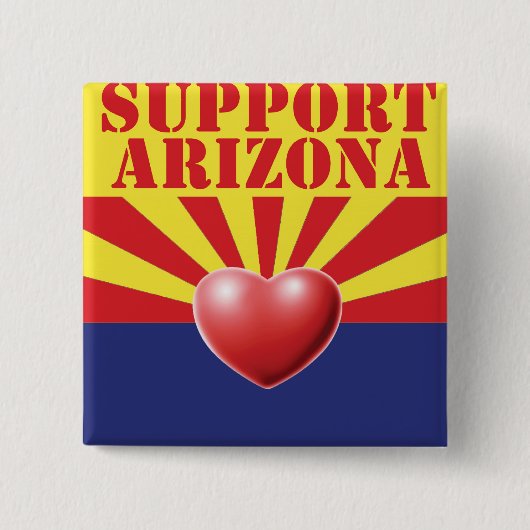 SUPPORT Arizona, AZ Vierkante Button 5,1 Cm (Voorkant)