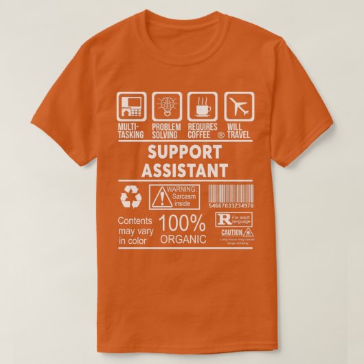 SUPPORT ASSISTANT NICE-ONTWERP T-SHIRT (Design voorkant)