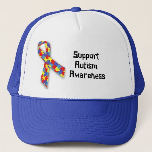Support Autism Awareness Trucker Hat Pet (Voorkant)
