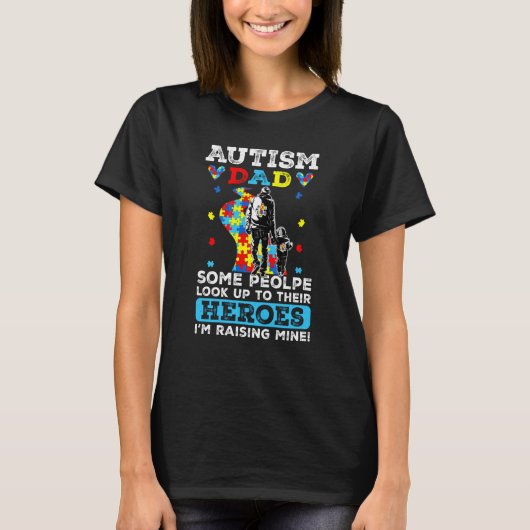 Support Autism Proud Dad Autism Awareness Month Fa T-shirt (Voorkant)