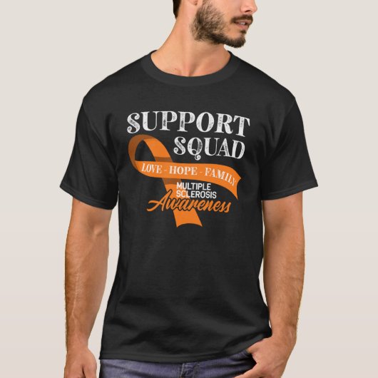 Support Awareness Squad I ED MS Multiple Sclerosis T-shirt (Voorkant)