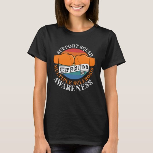 Support Awareness Squad I ED MS Multiple Sclerosis T-shirt (Voorkant)