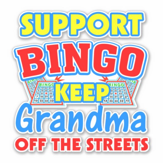 Support Bingo Grandma Car Sticker (Voorkant)