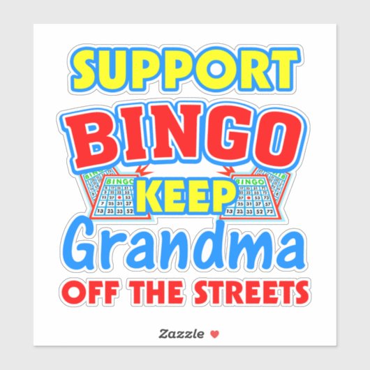 Support Bingo Grandma Car Sticker (Vel)