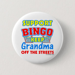 Support Bingo Grandma Ronde Button 5,7 Cm