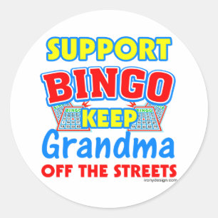 Support Bingo Grandma Ronde Sticker