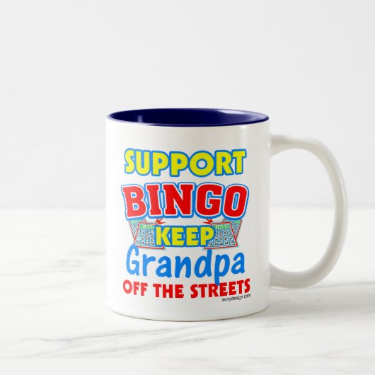 Support Bingo Grandpa Tweekleurige Koffiemok (Rechts)