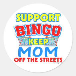 Support Bingo mama Ronde Sticker