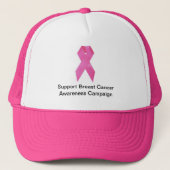 Support Breast Cancer Awareness Trucker Hat Pet (Voorkant)
