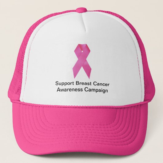 Support Breast Cancer Awareness Trucker Hat Trucker Pet (Voorkant)