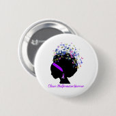 Support Chiari Malformation Warrior Gifts Ronde Button 5,7 Cm (Voorkant /achterkant)