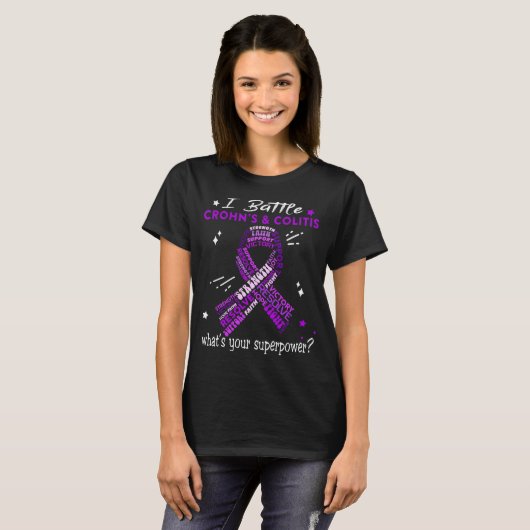Support Crohn's & Colitis Awareness Ribbon Gifts T-shirt (Voorkant volledig)