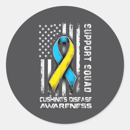 Support Disease s Squad Awareness Cushing Humor Ronde Sticker (Voorkant)