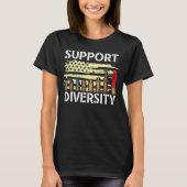 Support Diversity Pistool Bullets Veteran Soldaat  T-shirt (Voorkant)