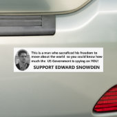 Support Edward Snowden Bumpersticker (Op auto)