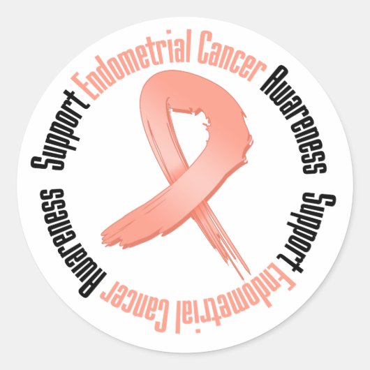 Support Endometrial Cancer Awareness Ronde Sticker (Voorkant)