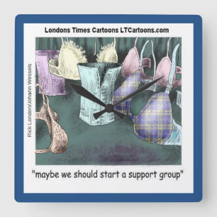 Support Group Funny Rick London Wall Clock Vierkante Klok