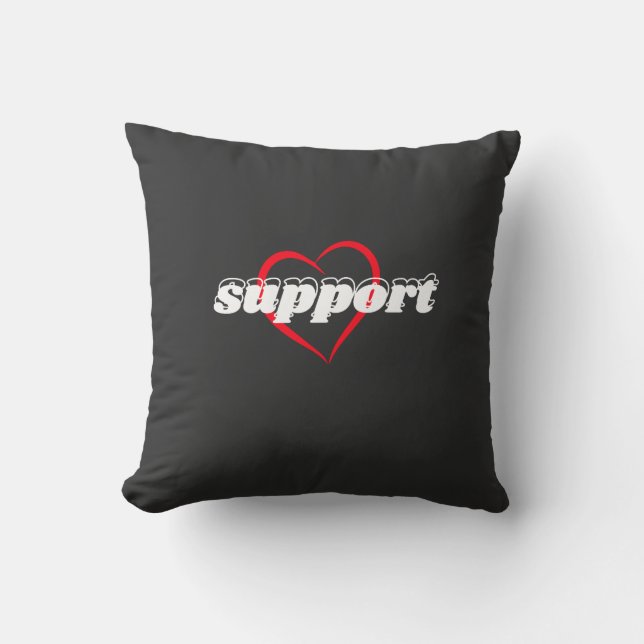 Support Heart Design – Red Love Symbol with Bold  Kussen (Voorkant)