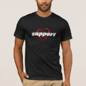 Support Heart Design – Red Love Symbol with Bold  T-shirt (Voorkant)