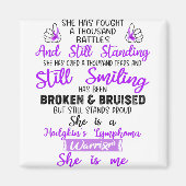 Support Hodgkin's Lymphoma Warrior Gifts Magneet (Voorkant)