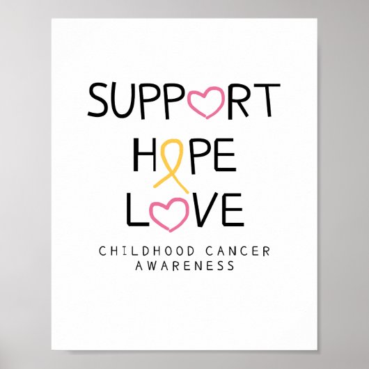 support.hope.love. kanker Poster & Prints (Voorkant)