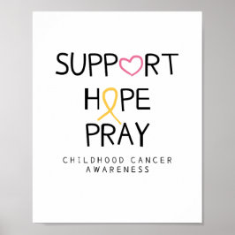 support.hope.pray. Posters en Prints tegen kanker