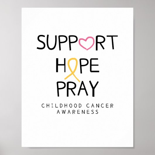 support.hope.pray. Posters en Prints tegen kanker (Voorkant)