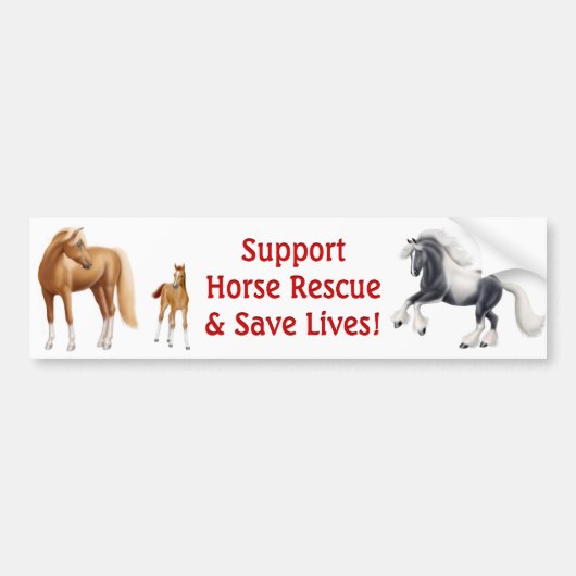 Support Horse Rescue Bumpersticker (Voorkant)