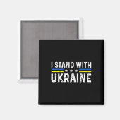 Support I Stand With Ukraine Ukrainian Flag Magneet (Voorkant / Achterkant)