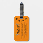 Support-ID Bagagelabel (Achterkant verticaal)