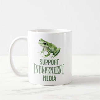Support Independent Media Frog Watercolor Koffiemok