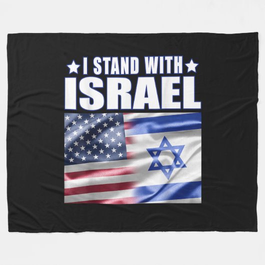 Support Israel I Stand with Israel Fleece Deken (Voorkant (Horizontaal))