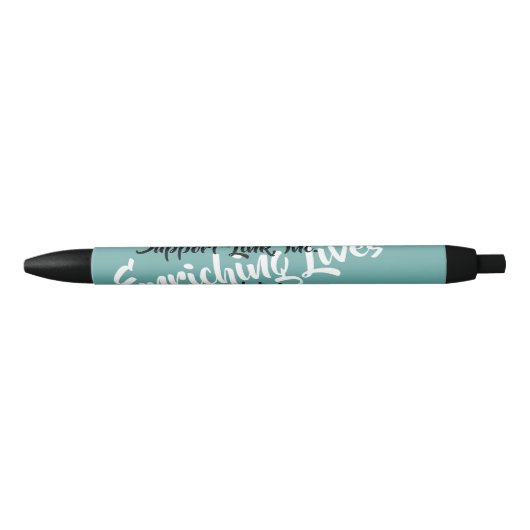 Support-linkpen Zwarte Inkt Pen (Voorkant)