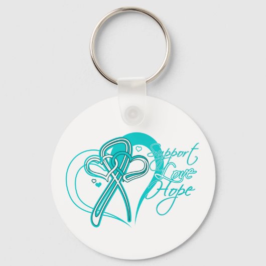 Support Love Hope - Cervical Cancer Sleutelhanger (Voorkant)