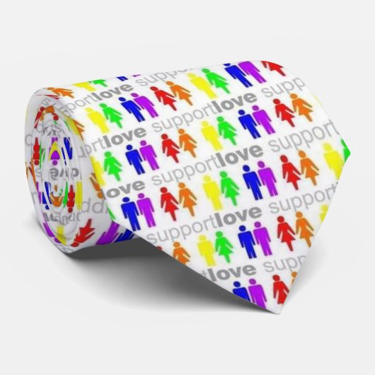Support Love - Rainbow Stropdas (Opgerold)
