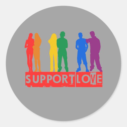 Support Love Ronde Sticker (Voorkant)
