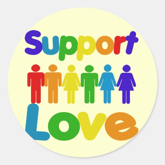 Support Love Ronde Sticker (Voorkant)