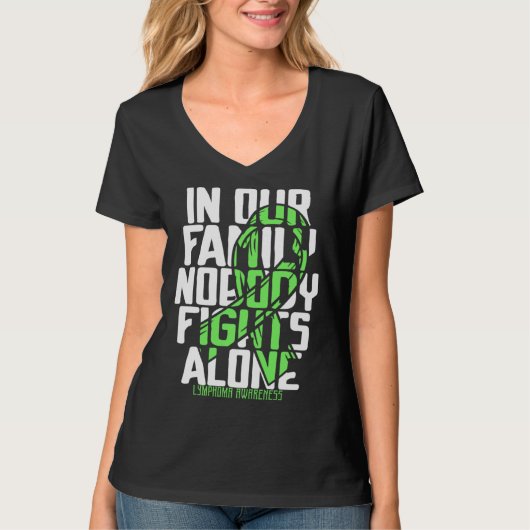 Support Lymphoma Warrior Cute Family Disease Aware T-shirt (Voorkant)